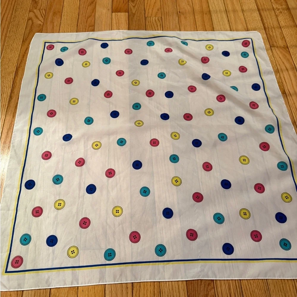 Colorful Polka Dot Button Scarf